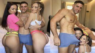 Doppelte Füllung für die Blondine in Heels